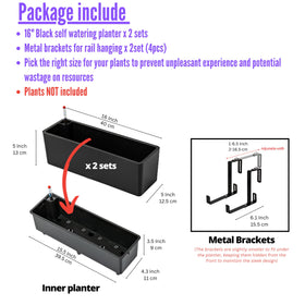 LáLáGreen railing planter brackets in metal provide secure rail mounting.