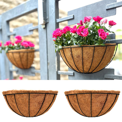 LaLaGreen 14-inch outdoor wall planter in a two-pack ready for balcony herbs.