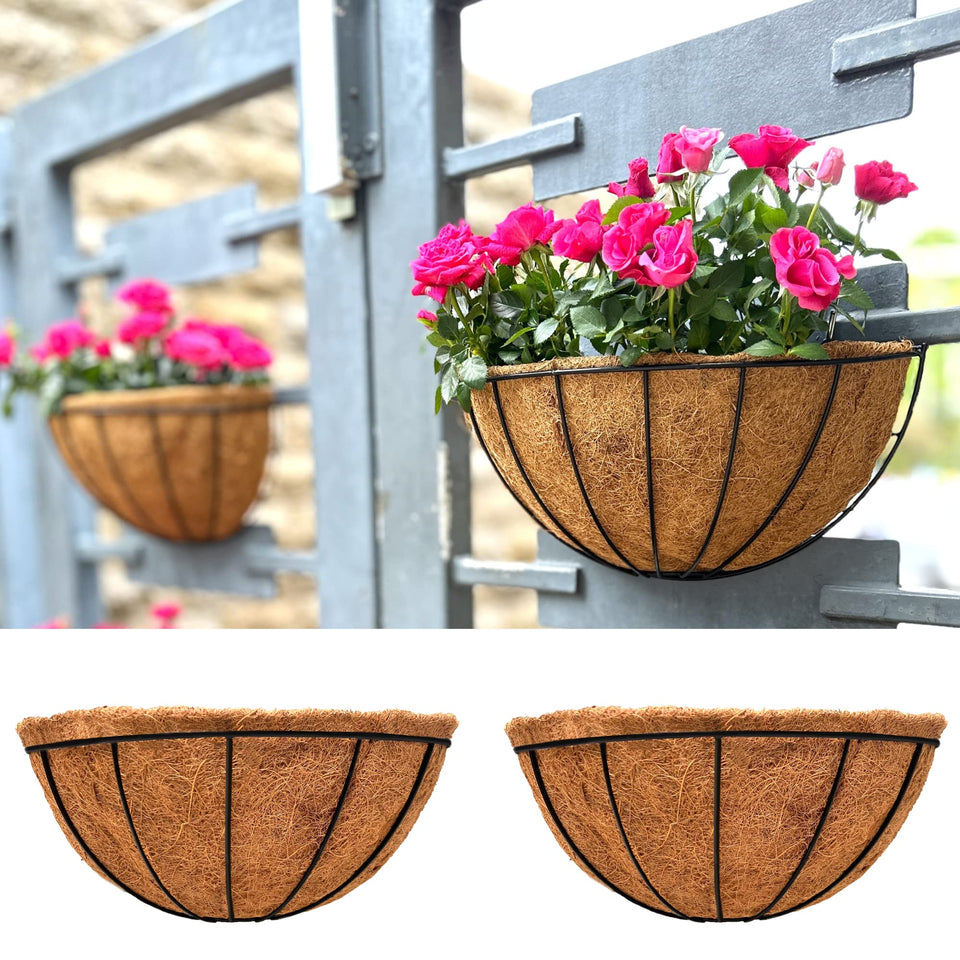 LaLaGreen 14-inch outdoor wall planter in a two-pack ready for balcony herbs.