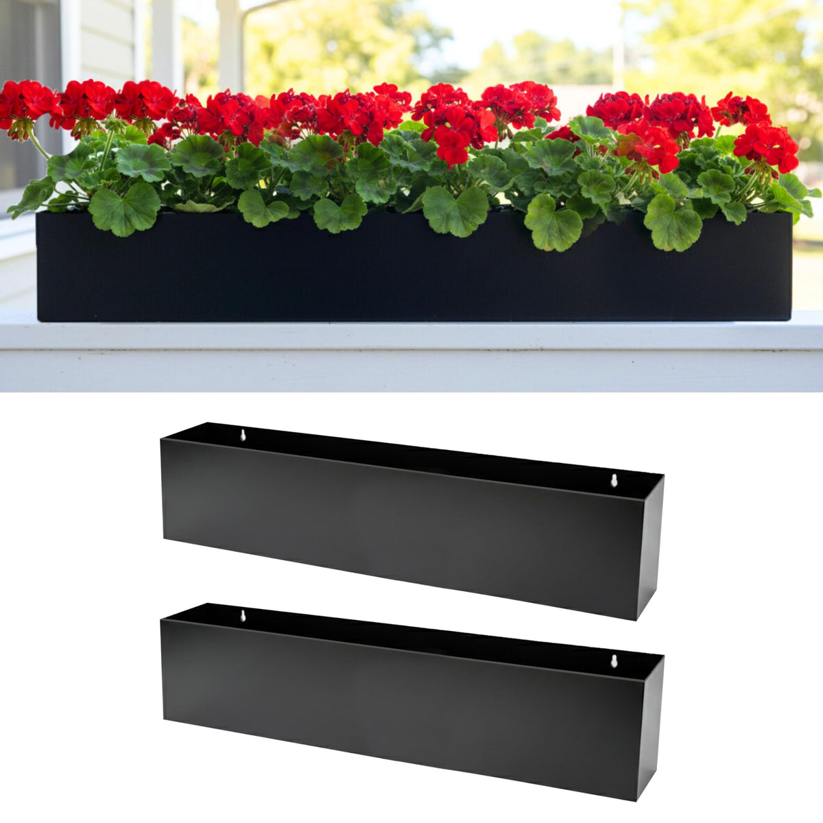 LaLaGreen wall planters 36-inch 2-pack on wall display a durable, space-saving garden solution.