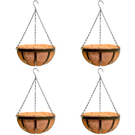 LáLáGreen 14-inch hanging basket with coco liner for outdoor durability