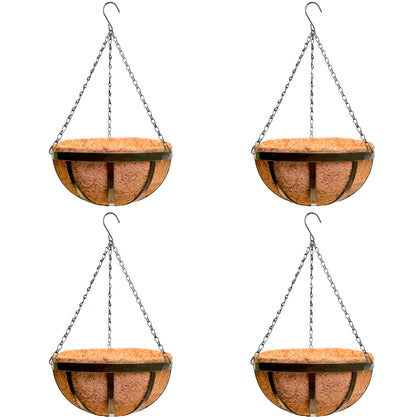 LáLáGreen 14-inch hanging basket with coco liner for outdoor durability