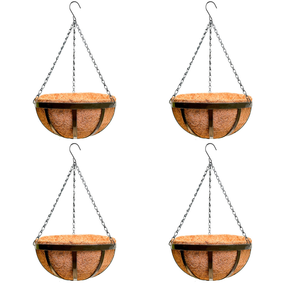 LáLáGreen 14-inch hanging basket with coco liner for outdoor durability