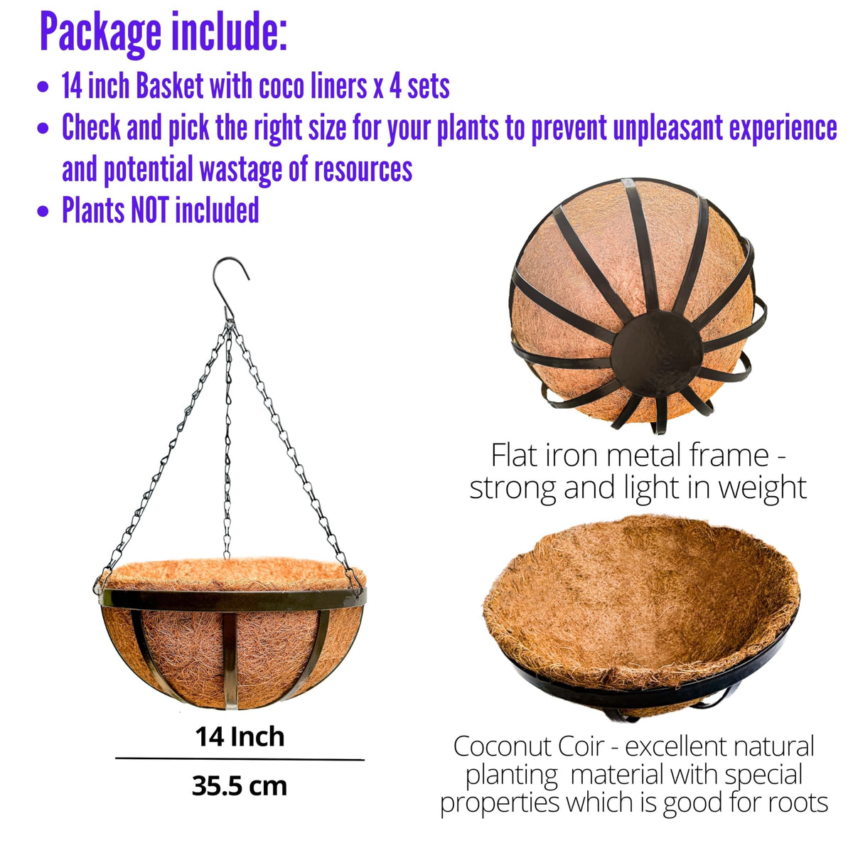 LáLáGreen four-pack hanging planters ready for porch or patio use