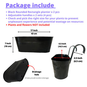 LáLáGreen metal wall hanging planter black offers durable outdoor decor.