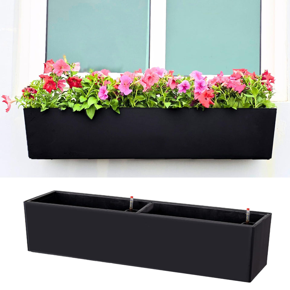 LáLáGreen 40-inch outer planter in black for vertical wall gardens
