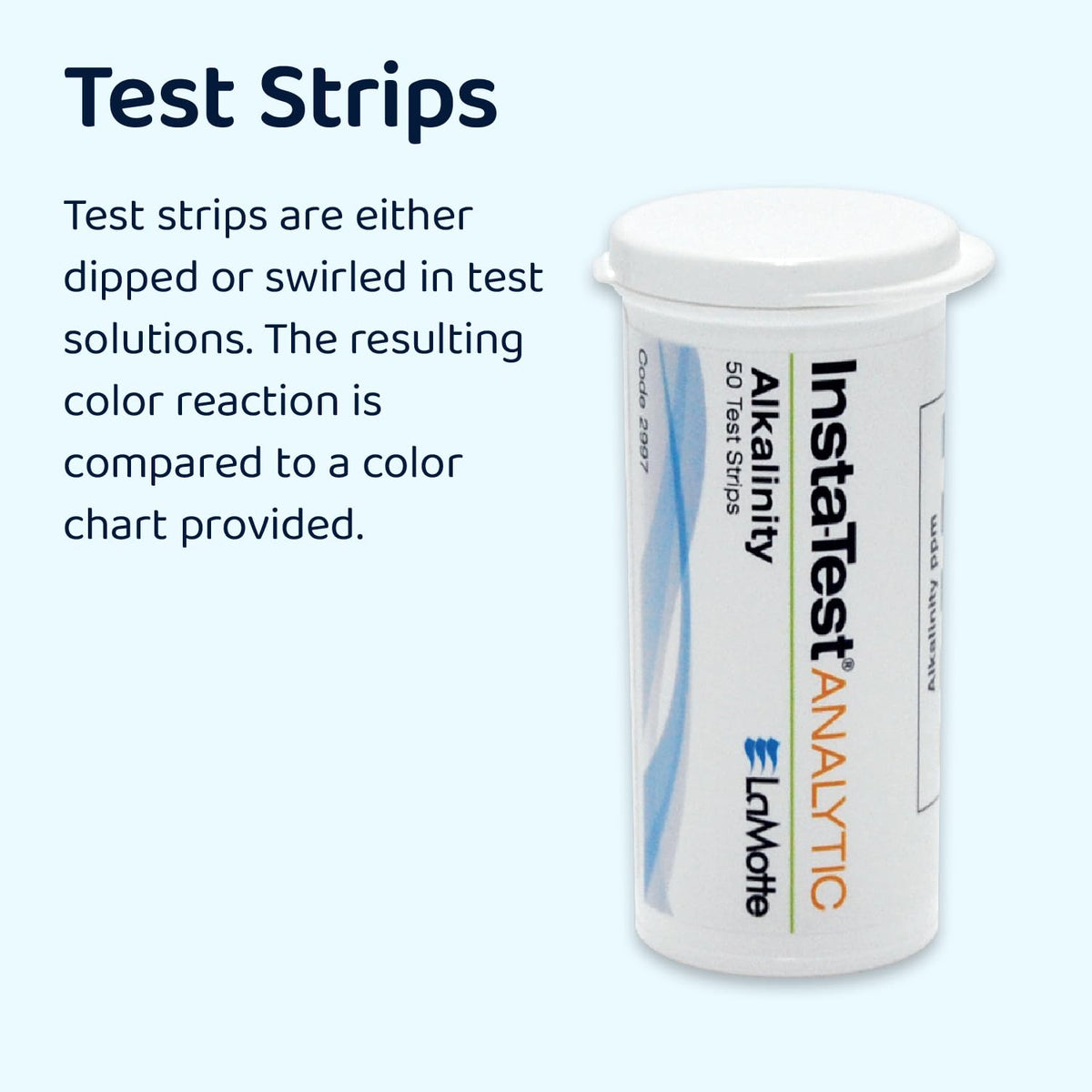 LaMotte Insta-Test Pro 600 Plus waterproof bottle protects strips during storage
