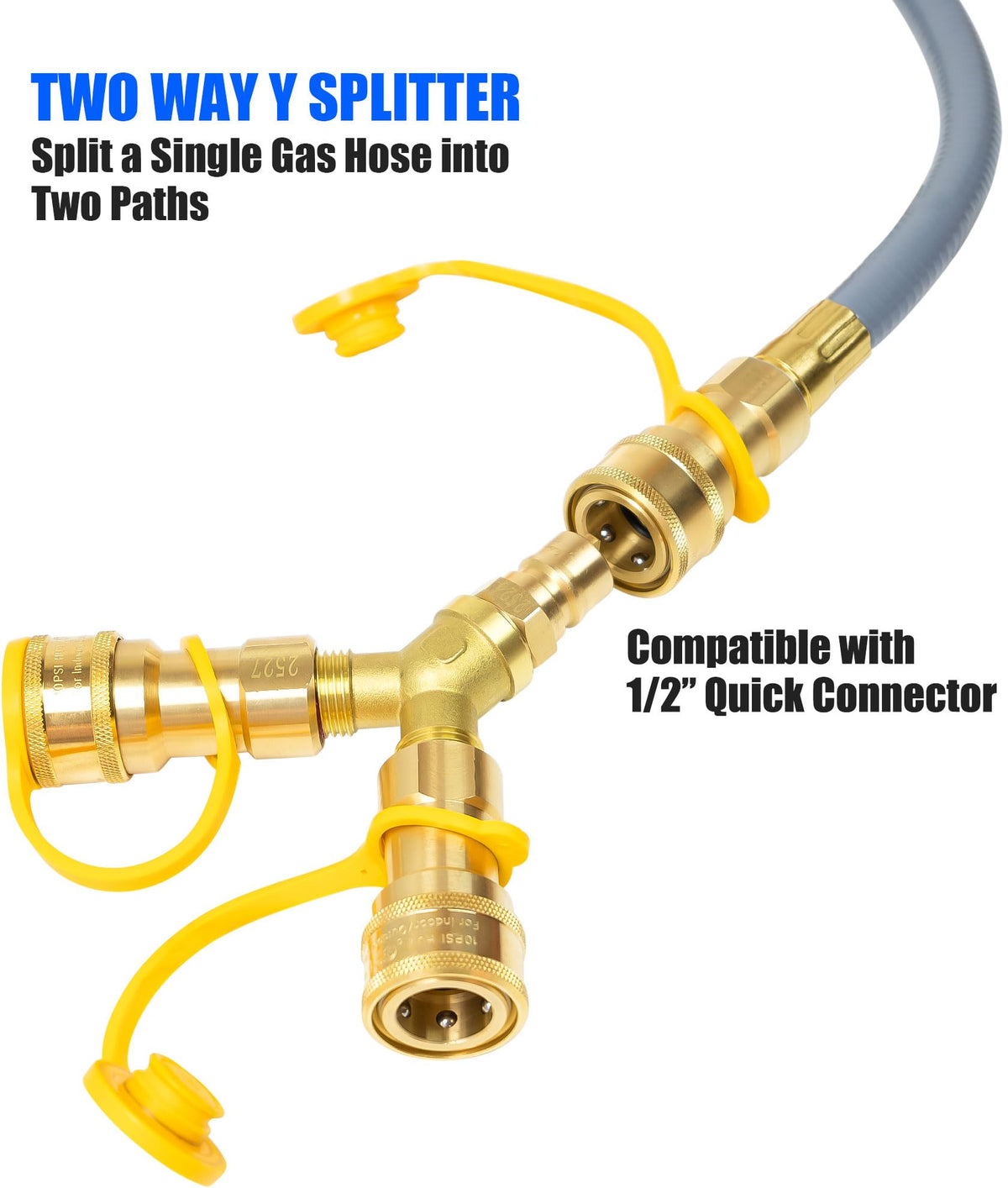Lamudo quick-connect inlet and outlet for fast, tool-free outdoor connections.