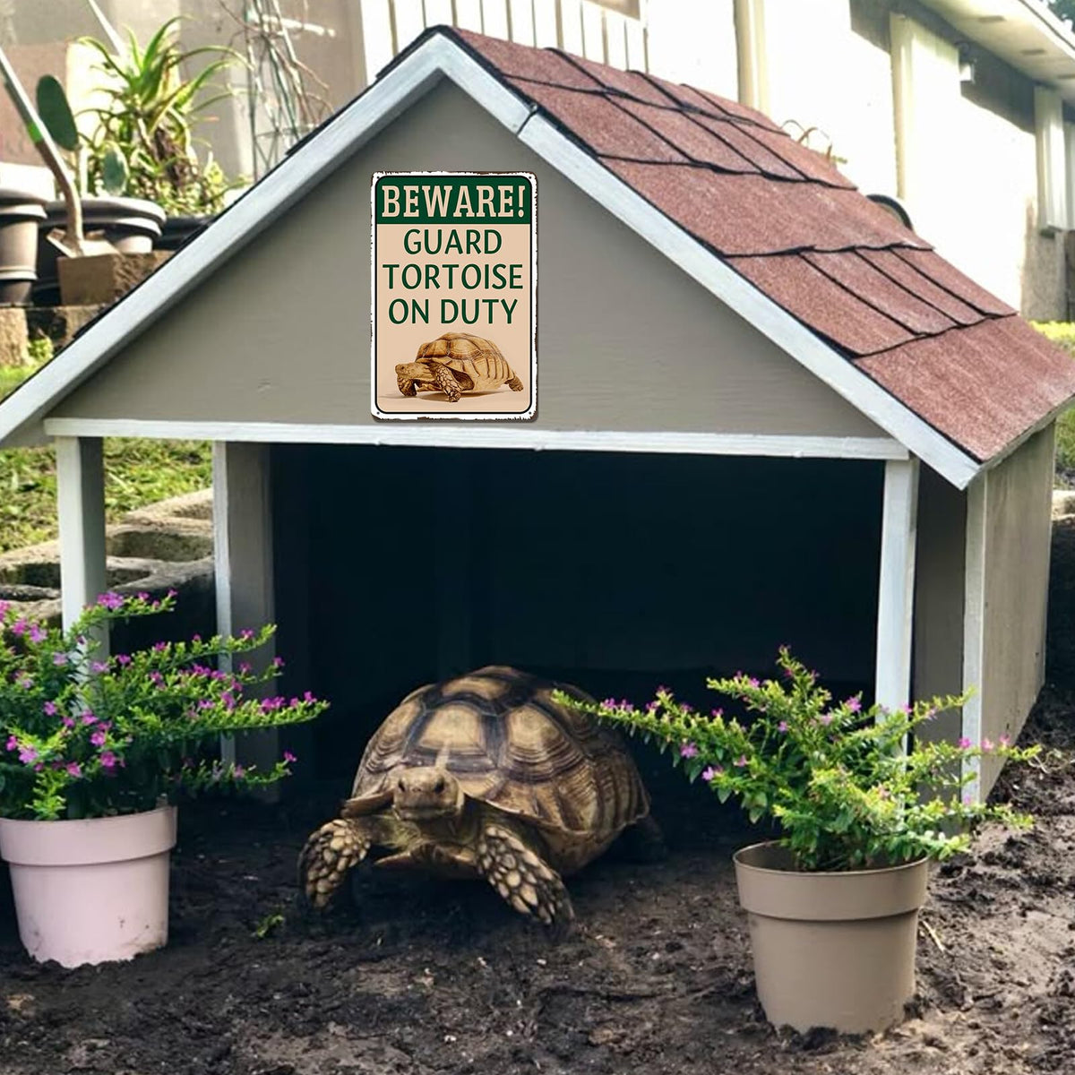 Lamvao outdoor tortoise sign with pre-drilled holes, easy to hang anywhere.