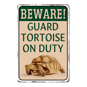Lamvao tortoise sign 8x12 on-duty guards your enclosure with durable metal décor.