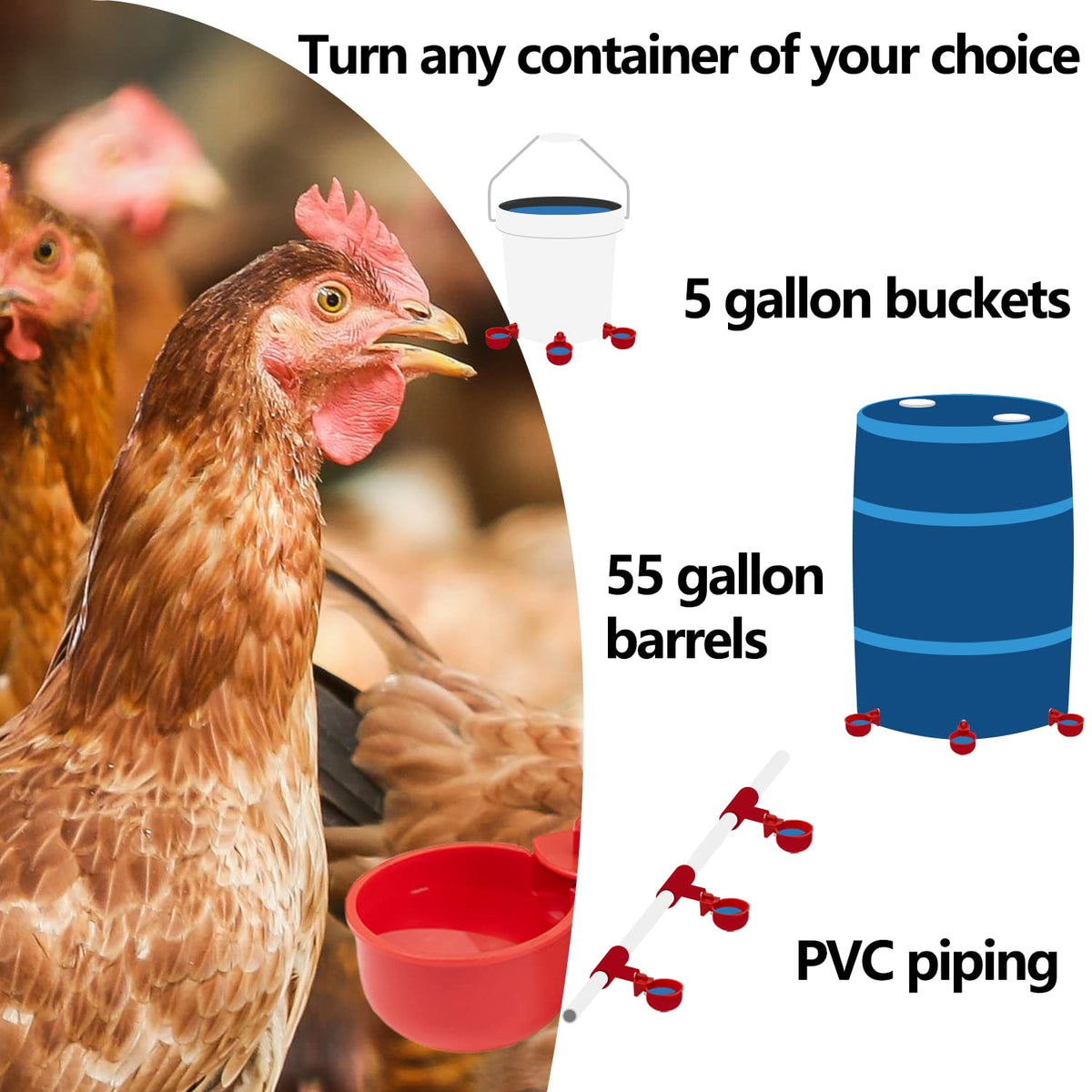 LANARP 5-gallon poultry drinker keeps water fresh and ready