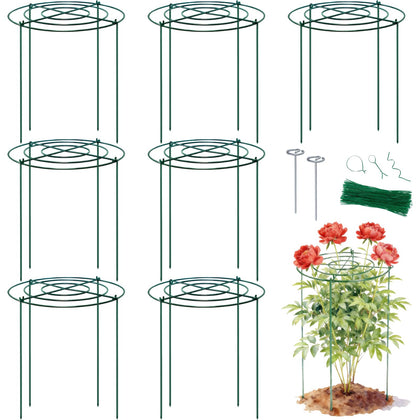 Lancisism 8-pack peony cage with a 12-inch ring supports tall blooms upright
