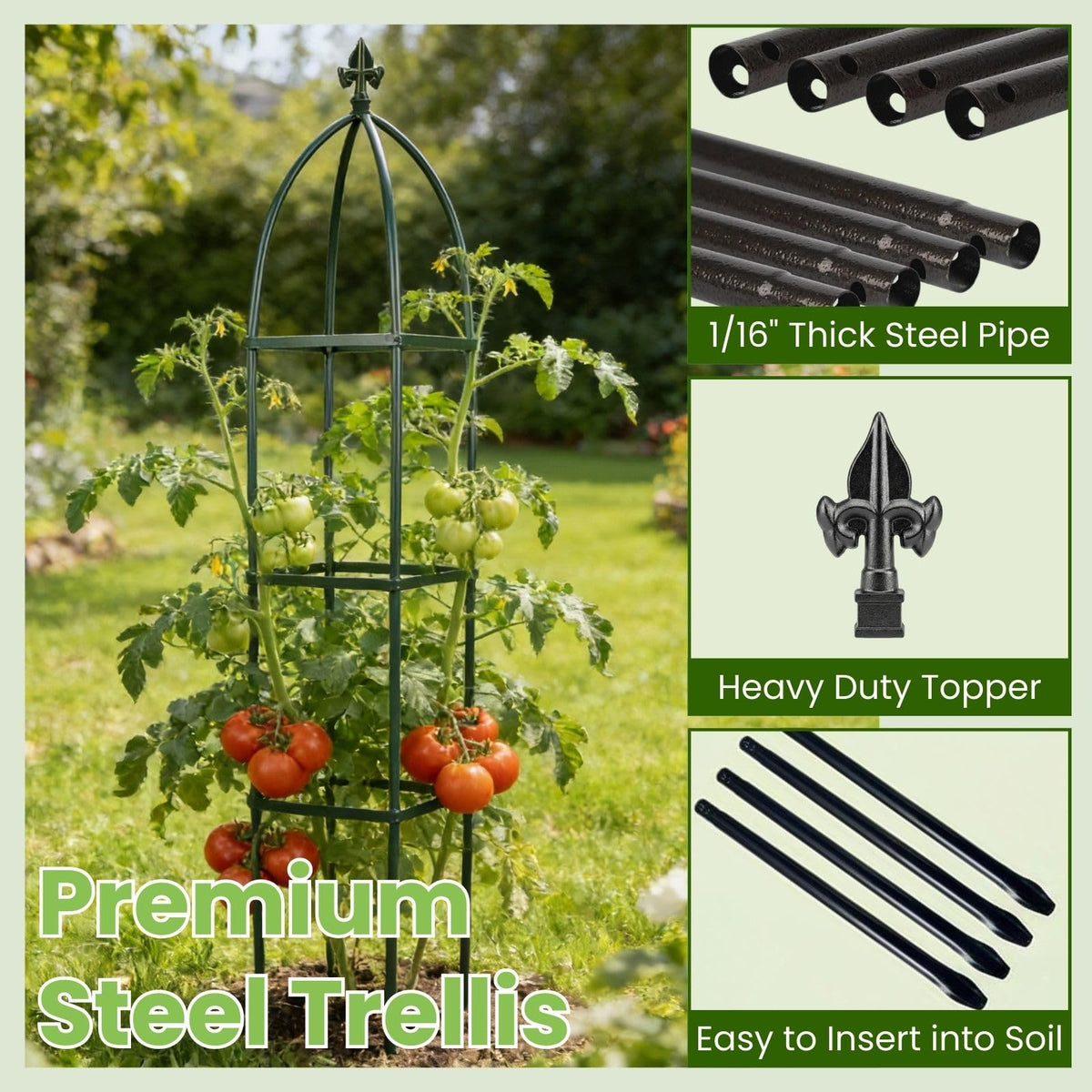 Lancisism outdoor trellis with weatherproof finish resists rust.