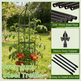 Lancisism outdoor trellis with weatherproof finish resists rust.