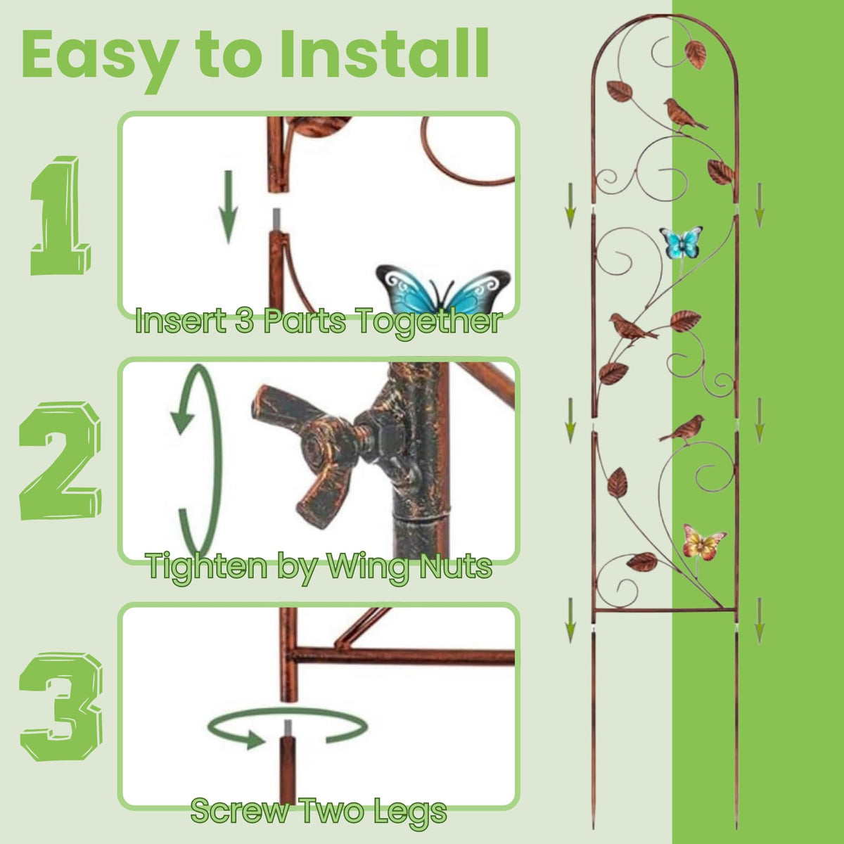 Lancisism rustproof metal garden decor withstands outdoor weather