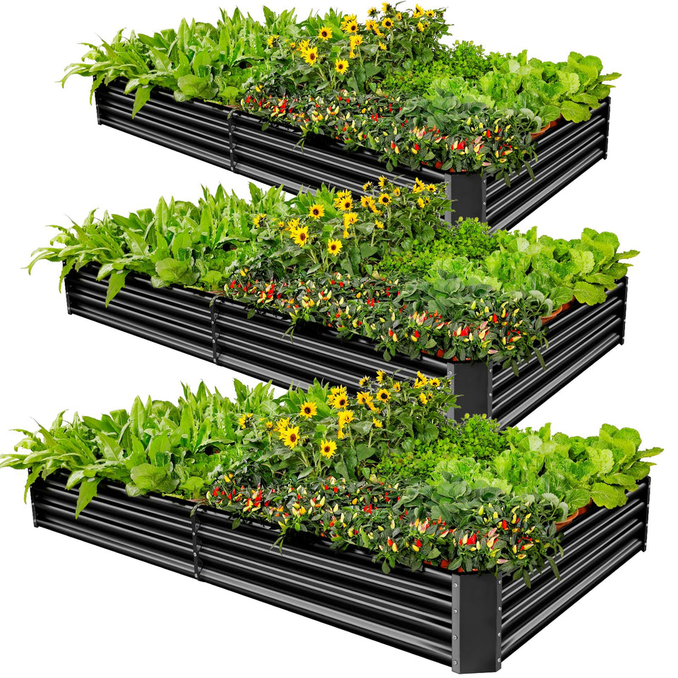 Land Guard 3-Pack raised bed assembly demonstrates easy setup for DIY gardening.