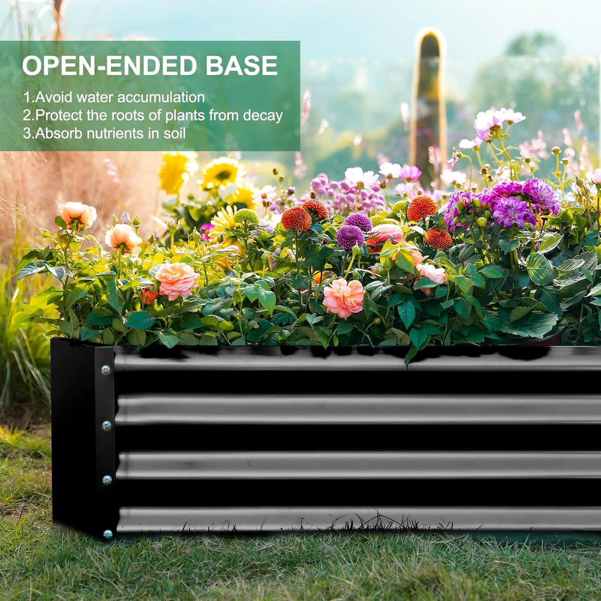Land Guard sturdy frame with reinforcing rods resists warping and improves stability.