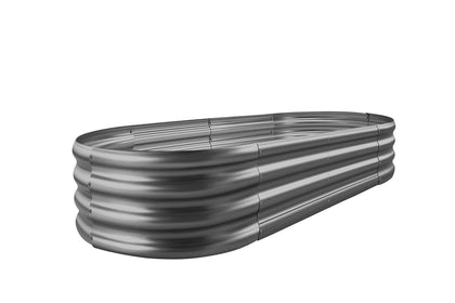 Land Guard 6x3x1 ft galvanized raised garden bed, side view, sturdy and long-lasting for vegetables and flowers.