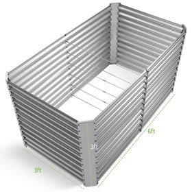 Land Guard 6x3x3ft bed, side view, sturdy frame for outdoor gardening.
