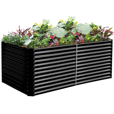 Land Guard 8x4x3ft rectangular raised bed assembly showing quick setup and sturdy frame