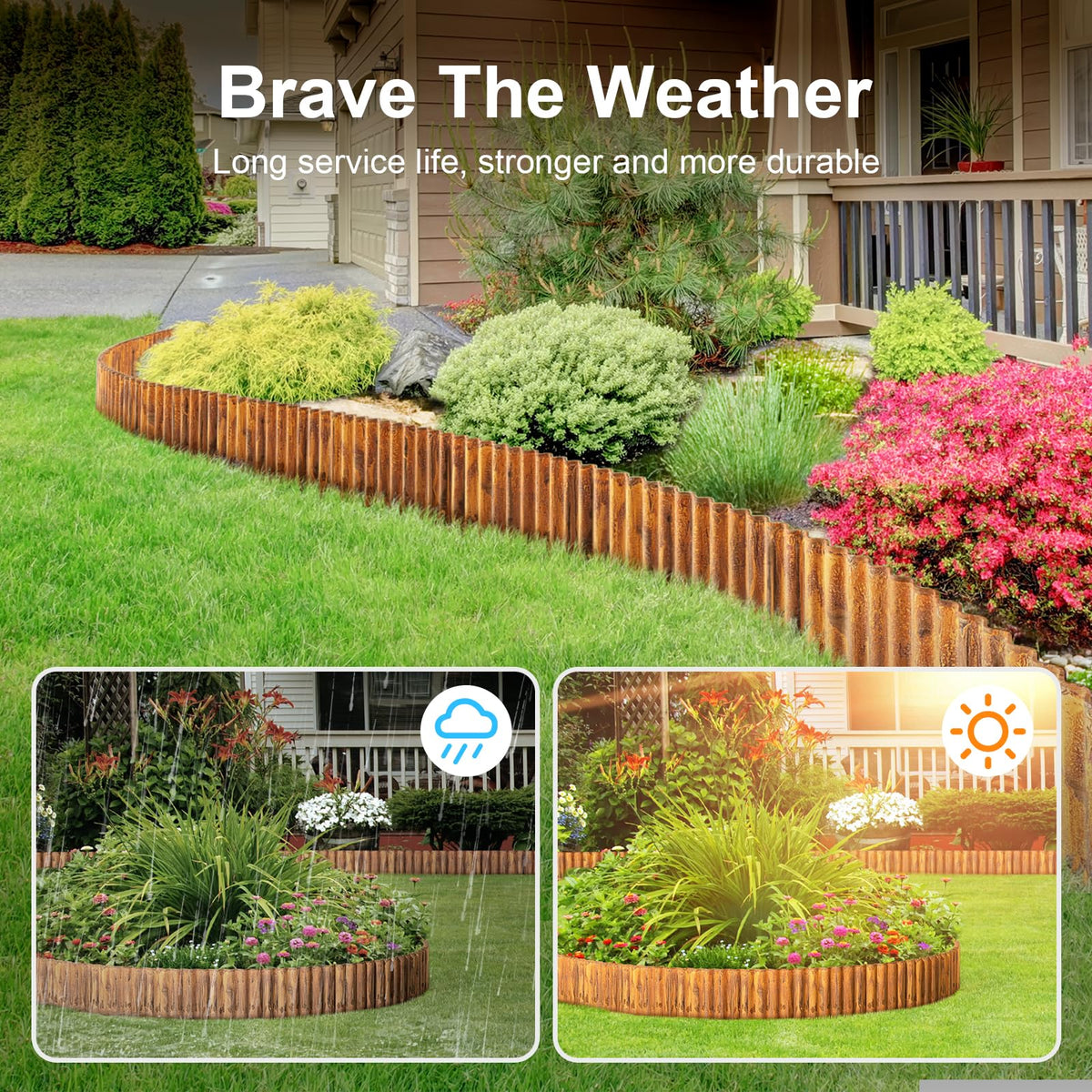 Land Guard contemporary corrugated design enhances lawn aesthetics.
