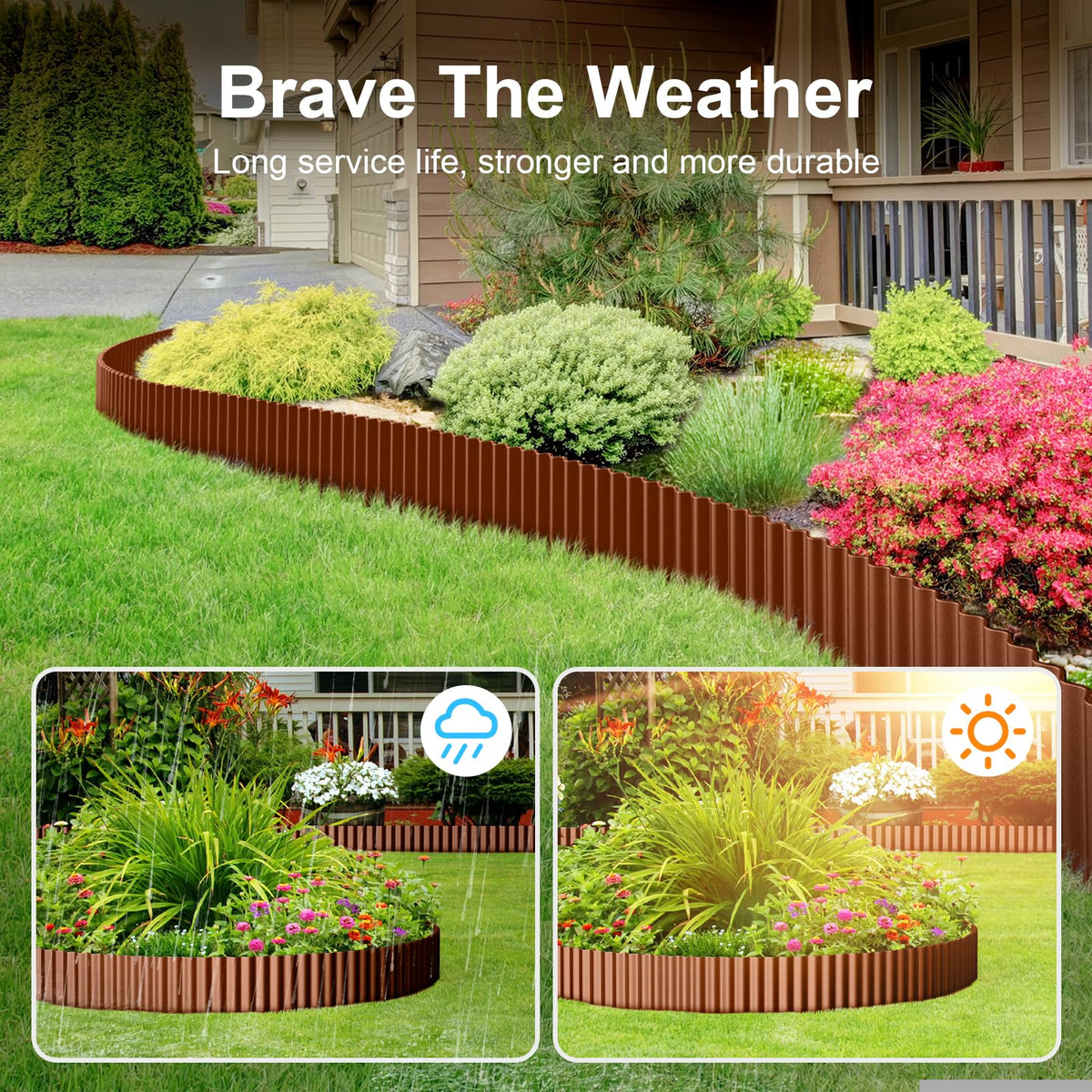 Land Guard corrugated border adds contemporary aesthetic to garden landscapes.