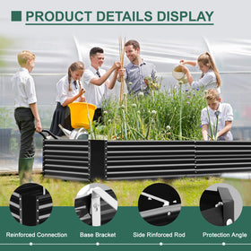 Durable dark-grey Land Guard outdoor bed in a garden setting