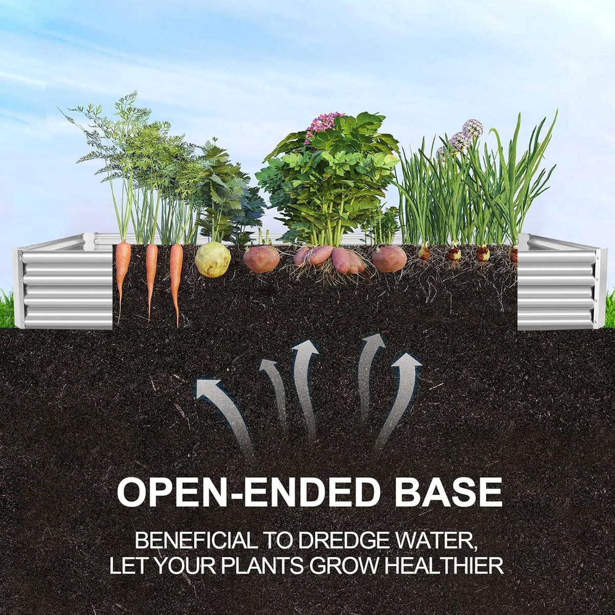 Land Guard double card frame raised bed showing stability and long-lasting strength.