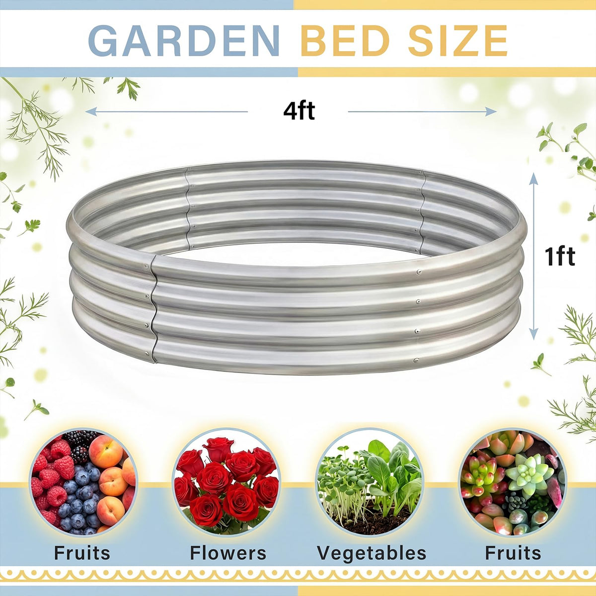 Land Guard galvanized bed open base design prevents waterlogging and promotes root health