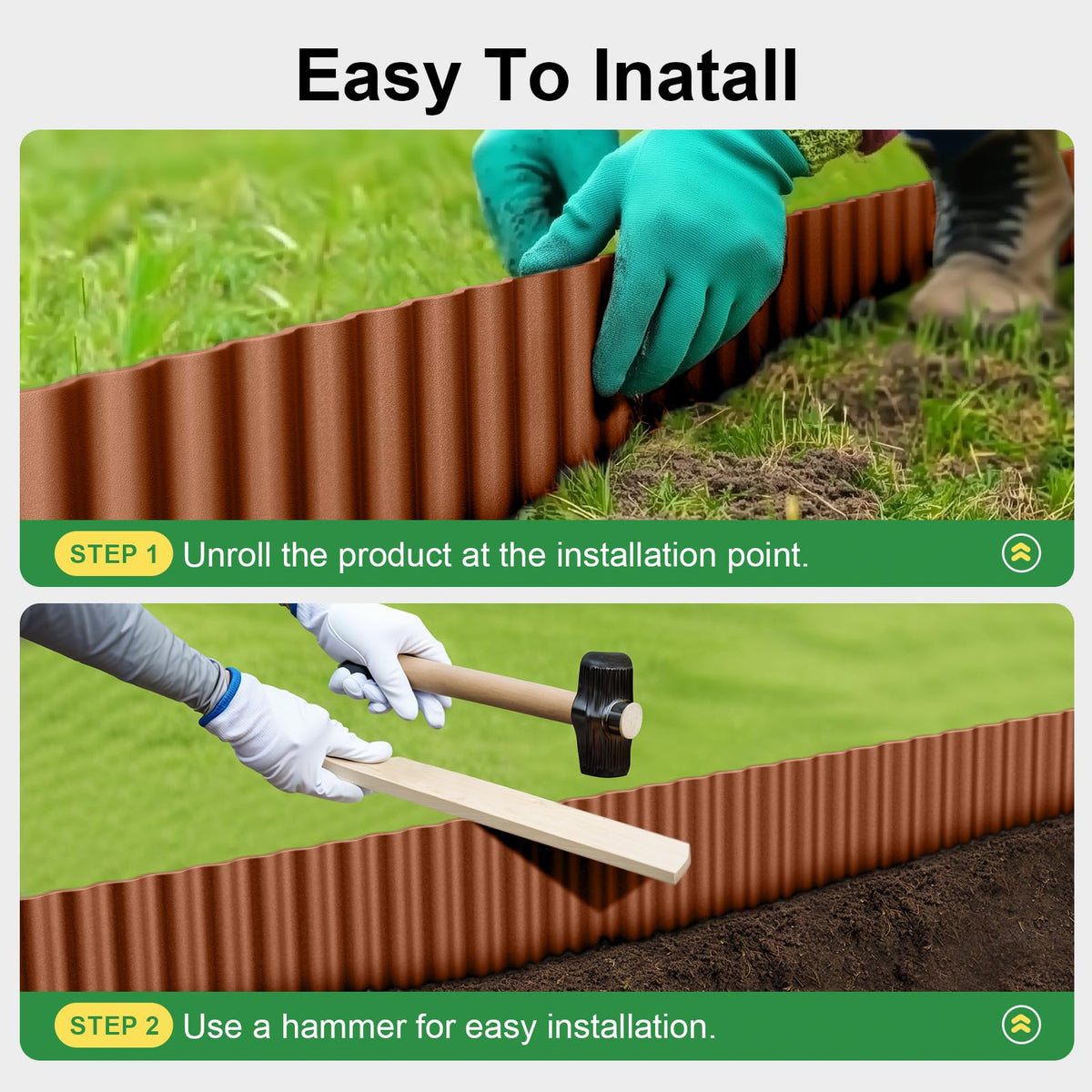 Land Guard edging close-up shows 3D ripple design for stronger, stylish borders