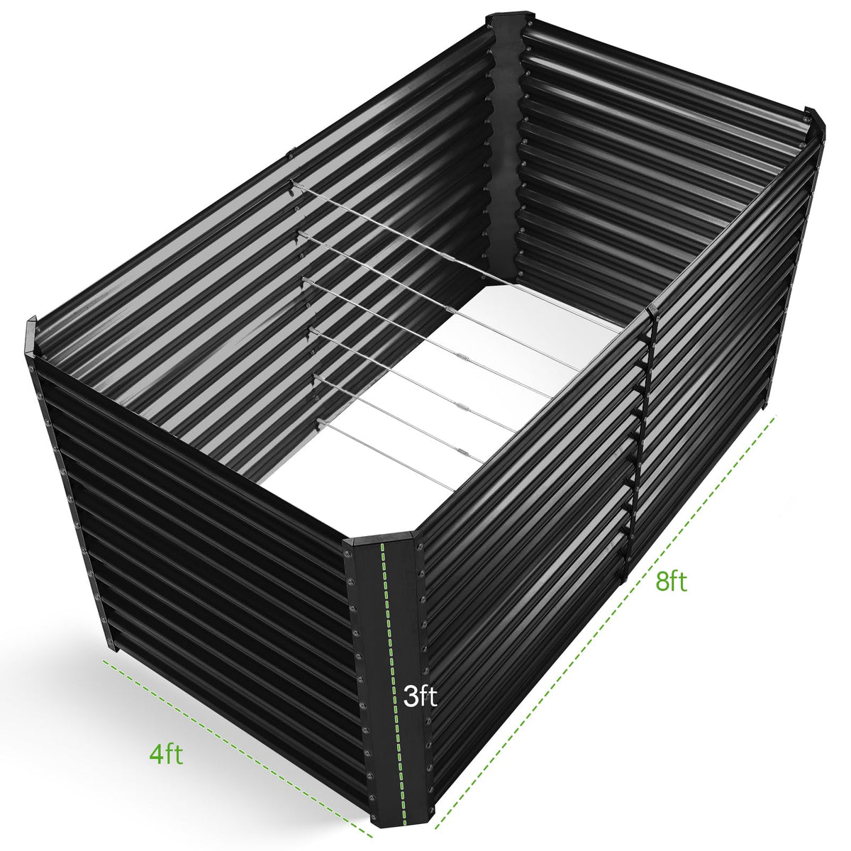 Closeup of Land Guard galvanized steel bed highlighting durability and rust resistance
