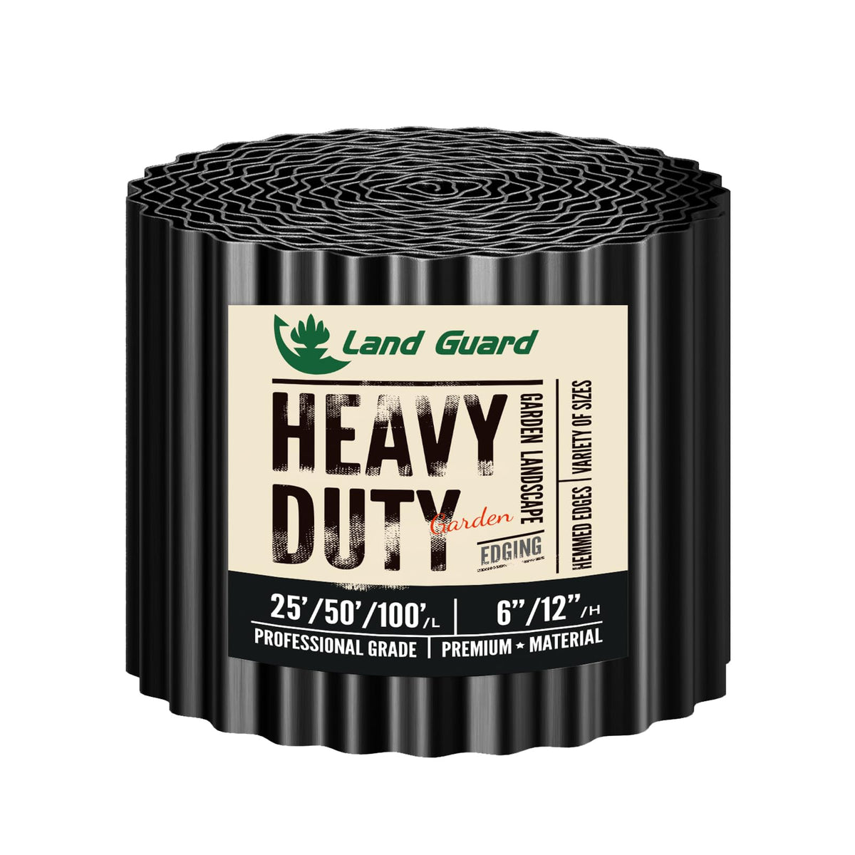 Land Guard glossy-black corrugated edging close-up for precise garden borders
