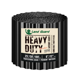 Land Guard glossy-black corrugated edging close-up for precise garden borders