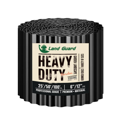 Land Guard glossy-black corrugated edging close-up for precise garden borders