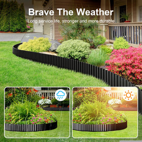 Land Guard border being installed in soil with easy push-in method.