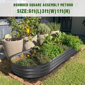 Land Guard large grey bed, suitable for vegetables, herbs, and flowers.