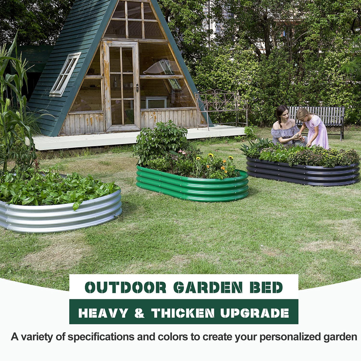 Land Guard large metal planter box in brown ideal for herbs