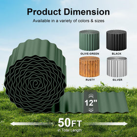 Land Guard metal garden border closeup shows durable galvanized steel and ripple texture