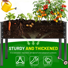 Land Guard movable planter with wheels and handle for easy relocation.