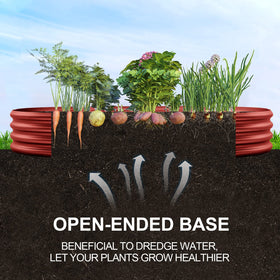 Land Guard open-base raised bed in brown supports drainage and root health