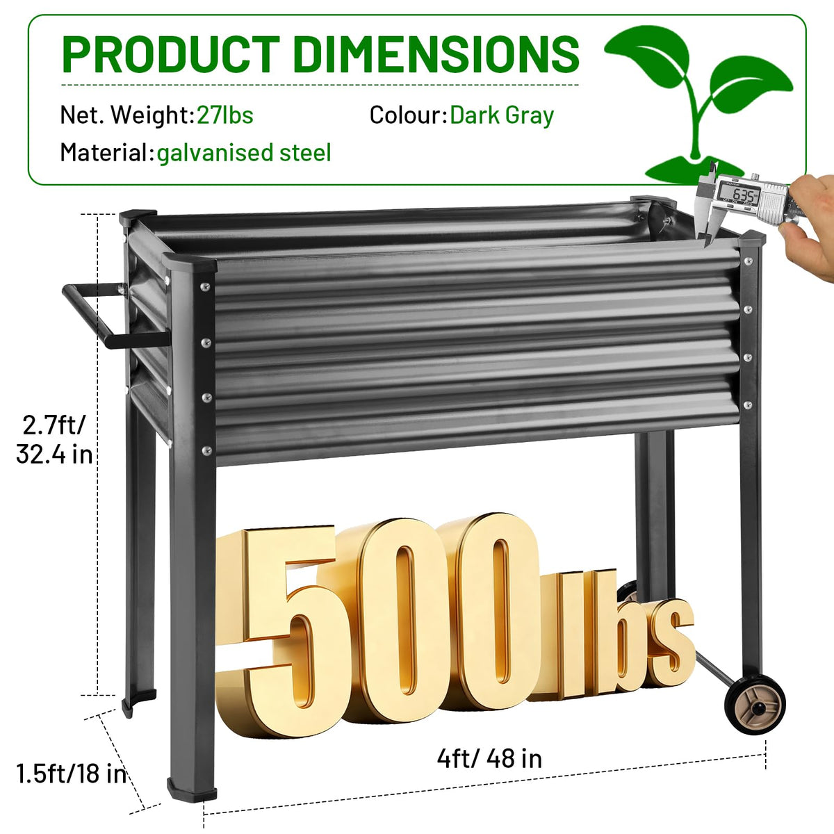 Land Guard outdoor garden bed with rust-resistant coating for weather resilience.