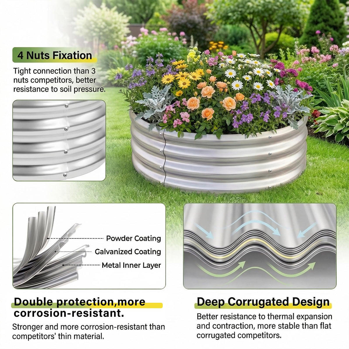 Land Guard round bed with oval structure for strong support and durability