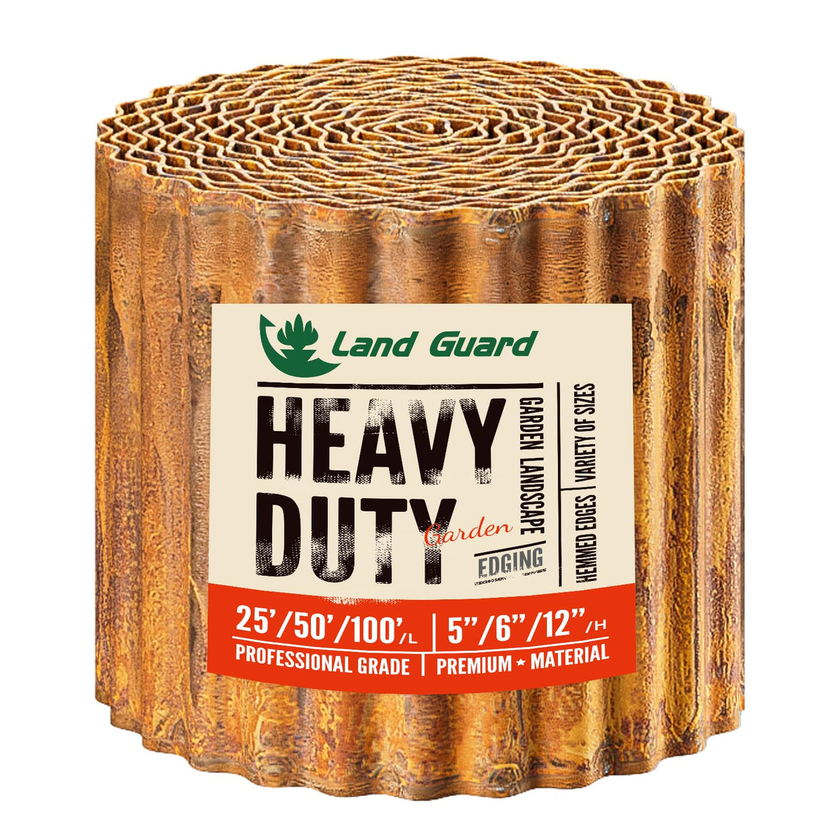 Land Guard rusty corrugated border for durable garden edging.