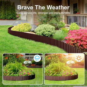 Tall landscape edging by Land Guard separates lawn and garden areas