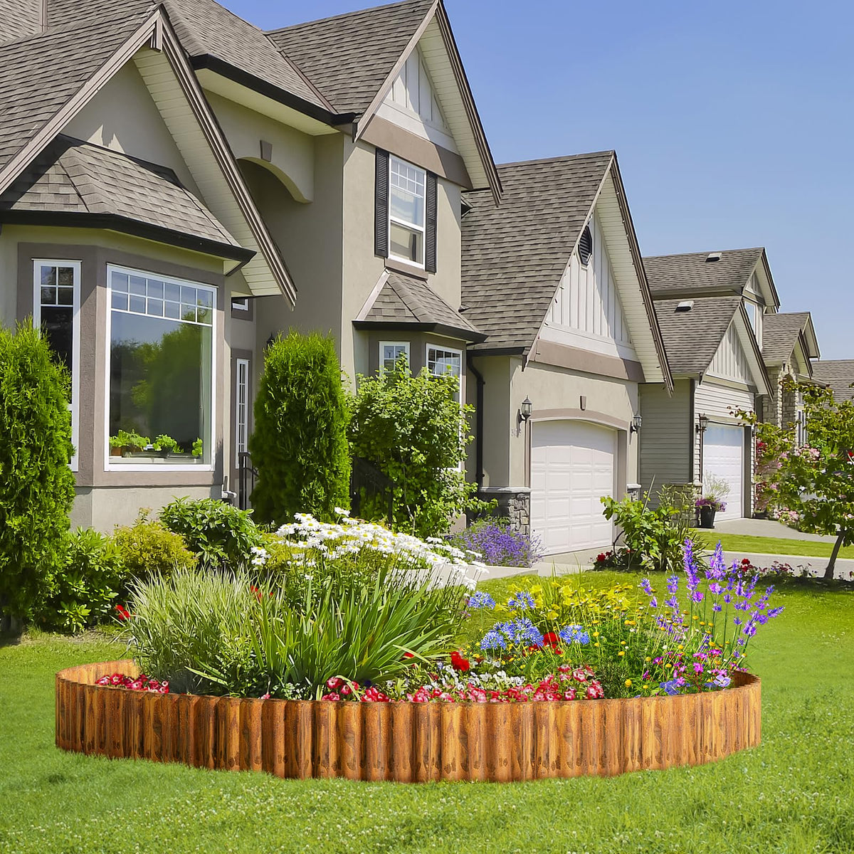 Land Guard weather-resistant finish protects edging in harsh conditions.