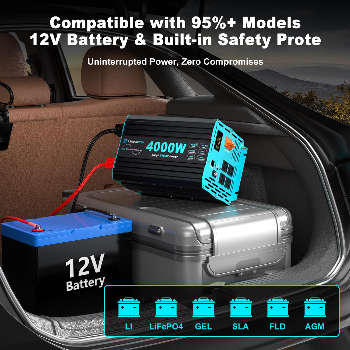 LANDERPOW remote control with LED screen for real-time status monitoring