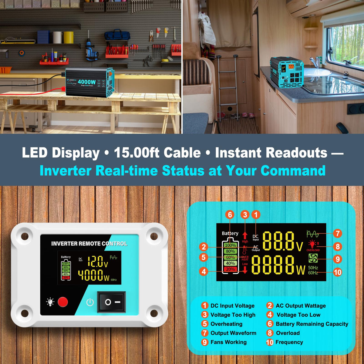 LANDERPOW inverter cooling vents support stable performance during long runs