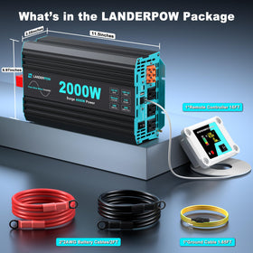 LANDERPOW compact inverter ideal for solar, home, and emergency setups.