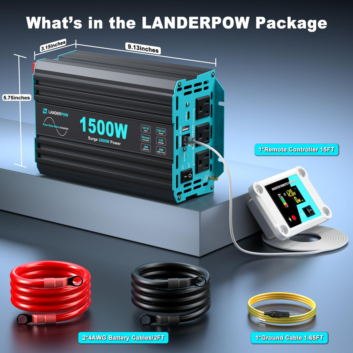 LANDERPOW status LED indicators show safe operation and errors