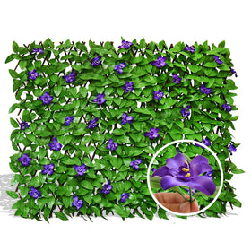 LANDGARDEN expandable fence cover with willow lattice for natural privacy